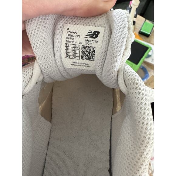 New Balance 740v2 Men’s Lace-Up Low Top Mesh Sneakers Bisque/Angora White Beige main image 4